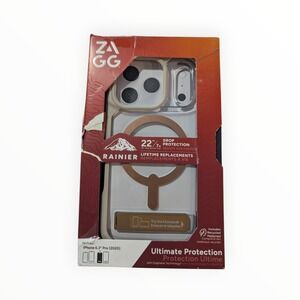 V6-O ZAGG Rainier Ultimate Protection Kickstand Case For iPhone 17 Pro Sandstone